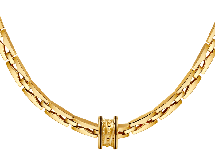 Lotteds Bob Rollers Gear Collar Necklace Yellow Gold Black Ceramic Link-Custom — real photo 6