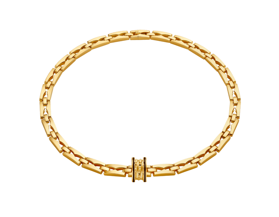 Lotteds Bob Rollers Gear Collar Necklace Yellow Gold Black Ceramic Link-Custom — real photo 2