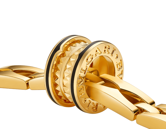 Lotteds Bob Rollers Gear Collar Necklace Yellow Gold Black Ceramic Link-Custom — real photo 5