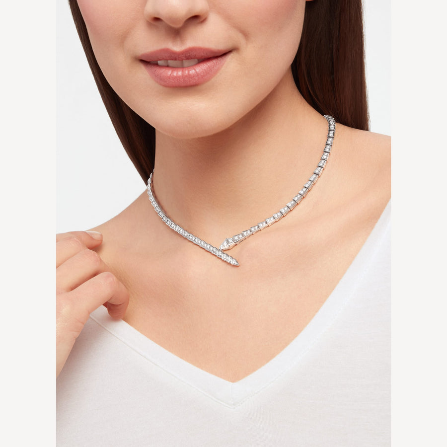 Lotteds Bob Snake Giorno Pavé Choker Necklace – Moissanite Full Pavé — real photo 2