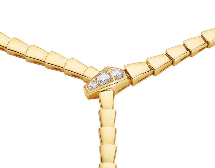 Bob Snake Giorno Necklace, Demi-Pavé Moissanite | Yellow, Rose & White Gold |Custom — real photo 5