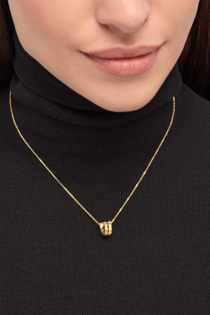 Bob Snake Giorno Triple-Layered Necklace in Sculptural Gold — real photo 4