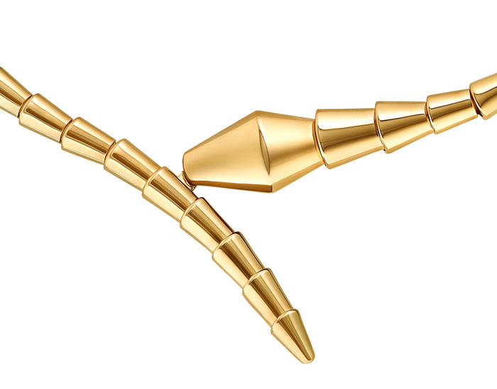 Bob Snake Giorno Necklace – Plain Finish | Yellow, Rose & White Gold — real photo 5