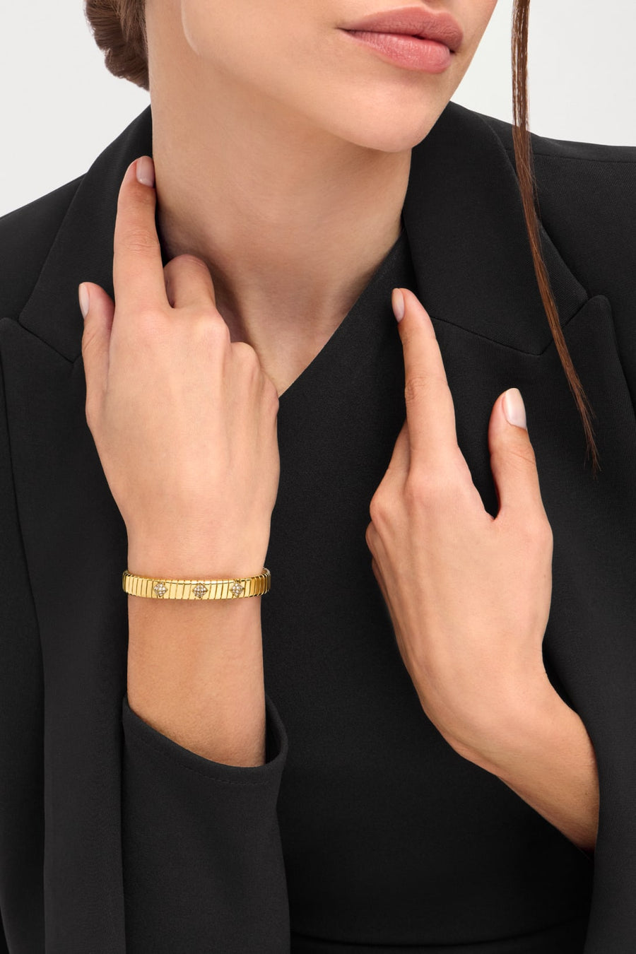 Bob Spirava Bracelet,Moissanite| Yellow, Rose & White Gold — real photo 3