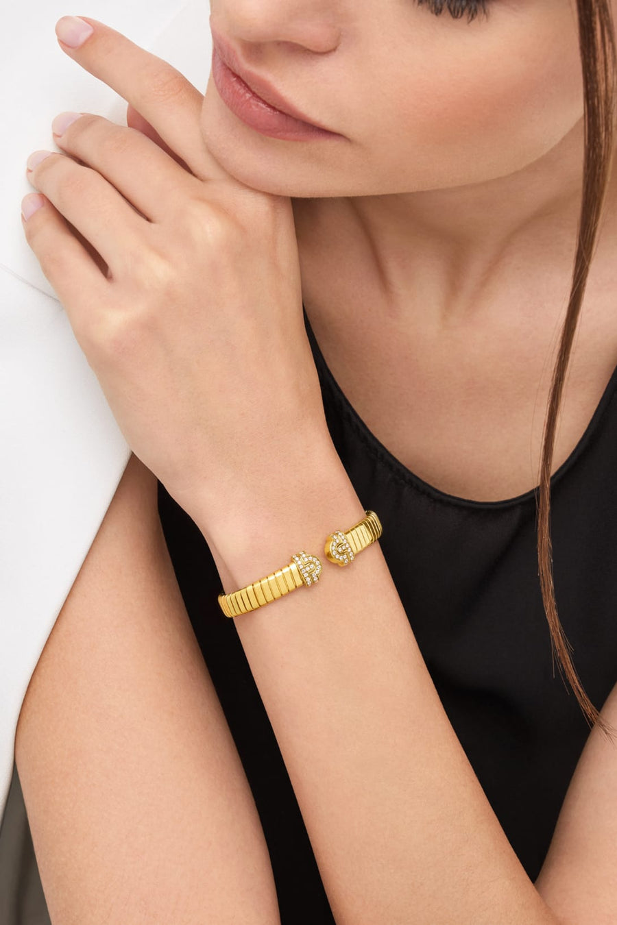Bob Spirava Bracelet| Yellow, Rose & White Gold,Open — real photo 3