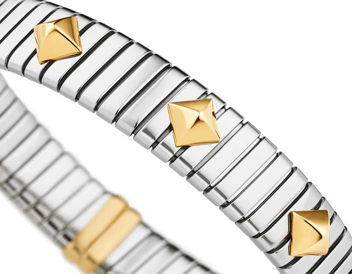 Bob Spirava Bracelet, White Gold, with Yellow Gold Studs — real photo 6