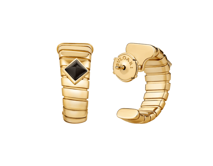 Bob Spirava Earrings, Yellow Gold, Black Onyx — real photo 5