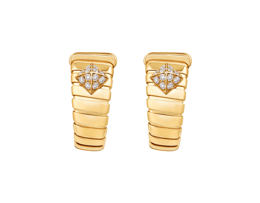 Bob Spirava Earrings, Yellow Gold, Moissanite — real photo 2