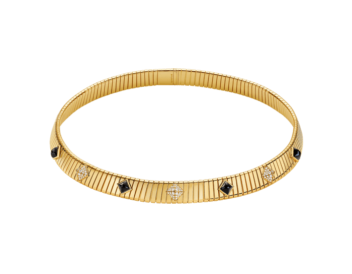 Bob Spirava Necklace, Yellow Gold, Moissanite & Black Onyx — real photo 6
