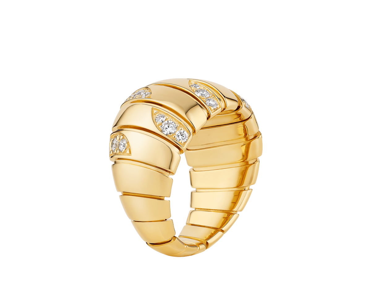 Bob Spirava Ring, Yellow, Rose & White Gold,Moissanite — real photo 1