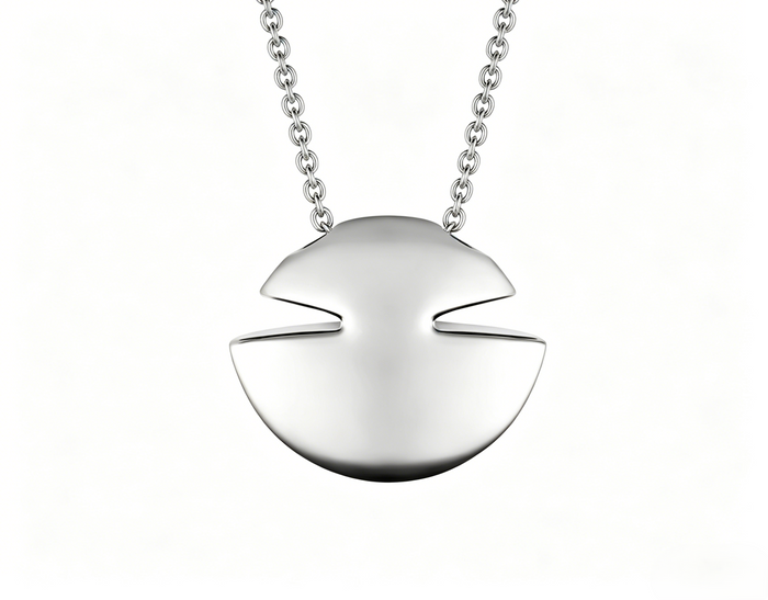 Bob Aura Convex Necklace,Plain, High Polish| Yellow, Rose & White Gold — real photo 4