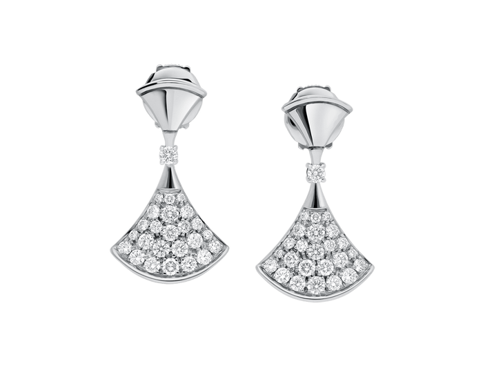 Bob Aeris Fan Starlet Shimmer Earrings,Moissanite | Yellow, Rose & White Gold — real photo 4