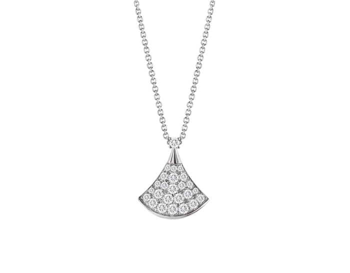 Bob Aeris Fan Starlet Shimmer Necklace,Moissanite,Small Yellow, Rose & White Gold — real photo 4
