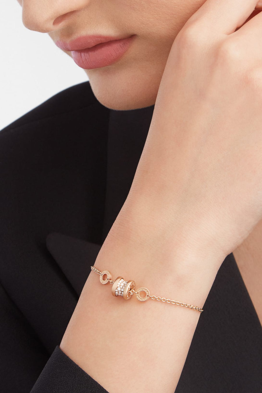 Bob Rollers Cordelia Bracelet ,Chain| Yellow, Rose & White Gold — real photo 3