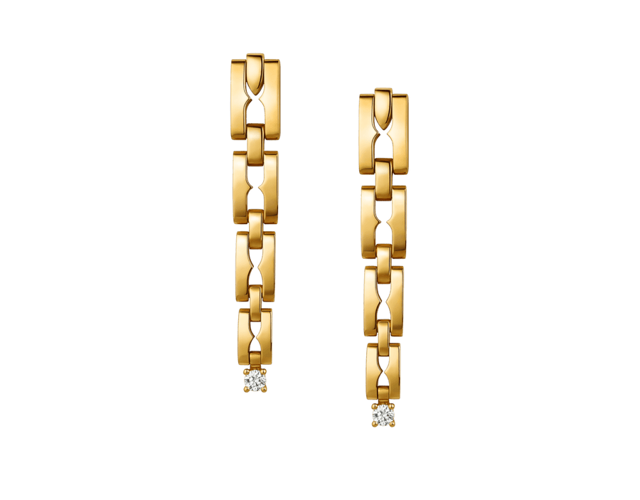 Bob Aura Eternal Star Chain Earrings Yellow Gold — real photo 2