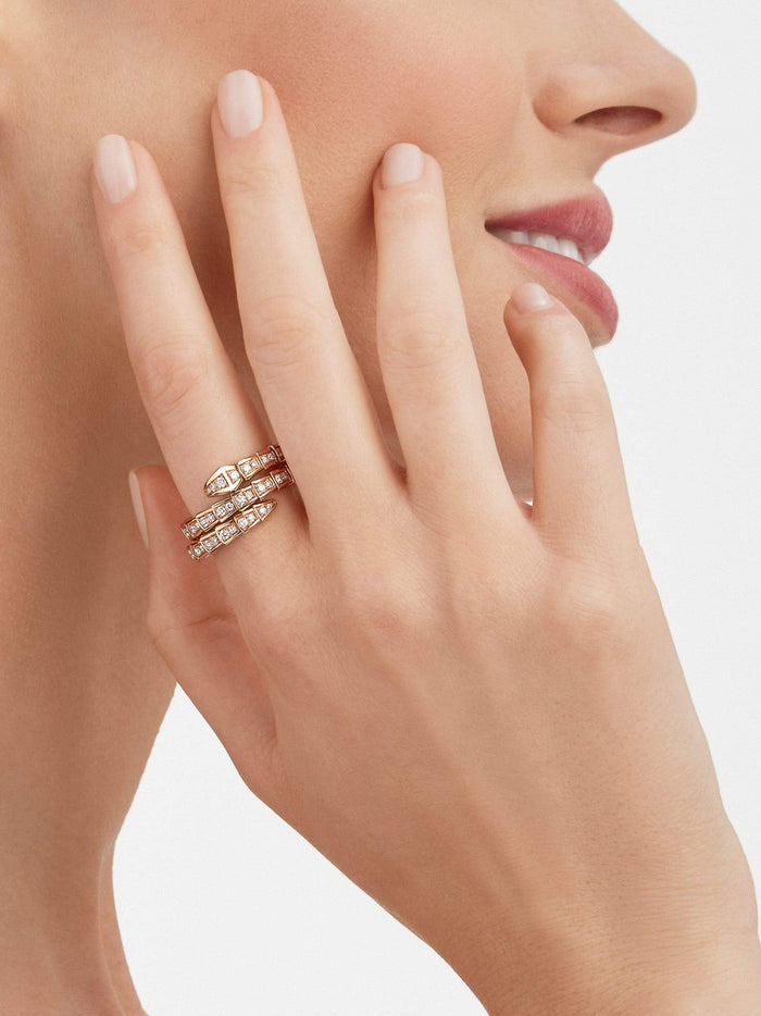 Bob Snake Giorno Ring – Full Moissanite Pavé | Yellow, Rose & White Gold — real photo 4