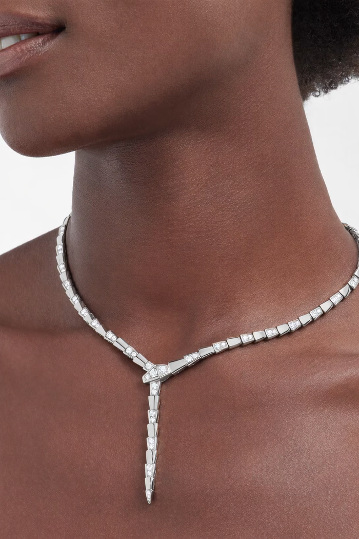 Lotteds Bob Snake Giorno Wrapped Pendant Necklace – Moissanite Pavé — real photo 5