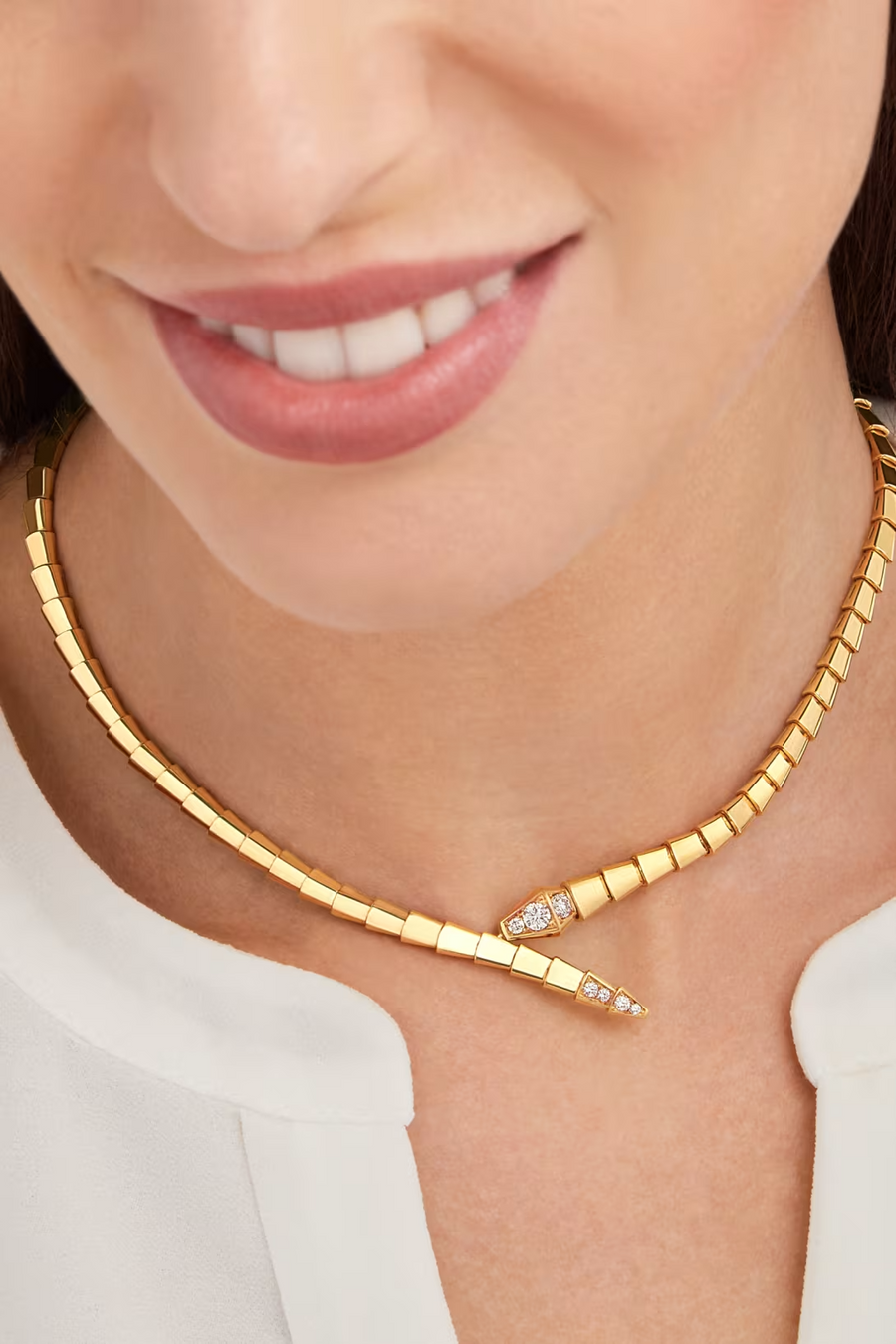 Bob Snake Giorno Choker Necklace – Moissanite Head & Tail — real photo 2