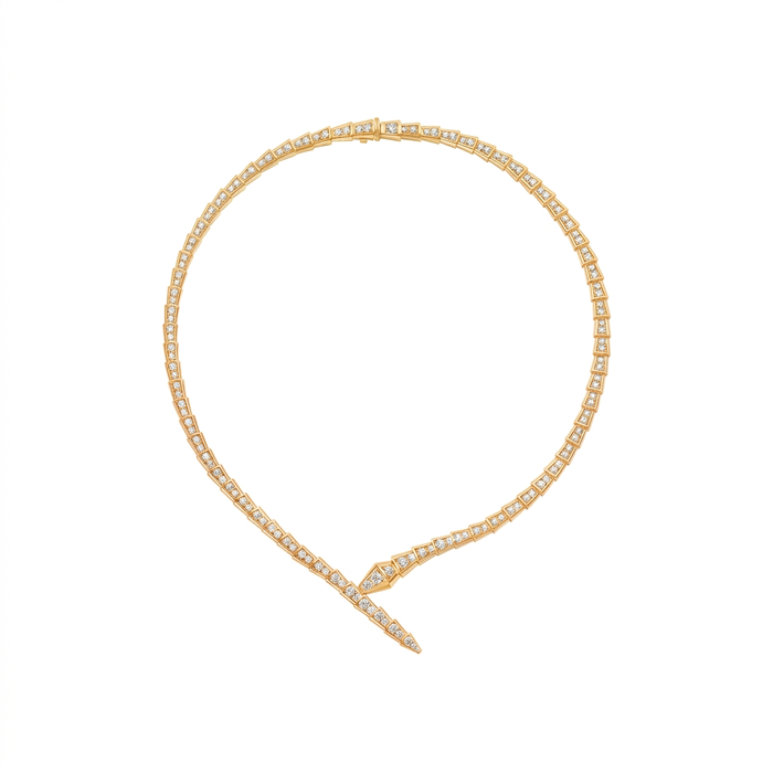 Lotteds Bob Snake Giorno Pavé Choker Necklace – Moissanite Full Pavé — real photo 5