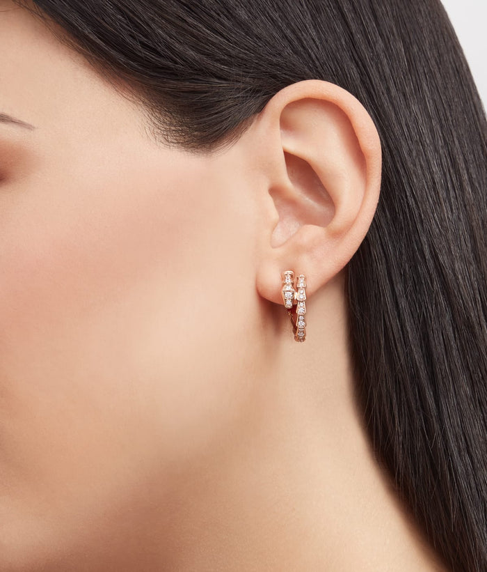 Bob Snake Giorno White Gold Earrings Full Moissanite Pavé — real photo 6