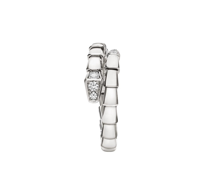 Bob Snake Giorno Open Ring – Moissanite Head & Tail in Yellow, Rose & White Gold Finish — real photo 4