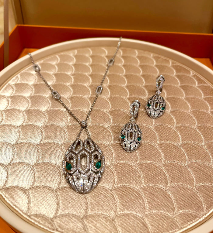 Bob Snake Giorno Triple-Coil Serpent Earrings in Gold Finish — real photo 4