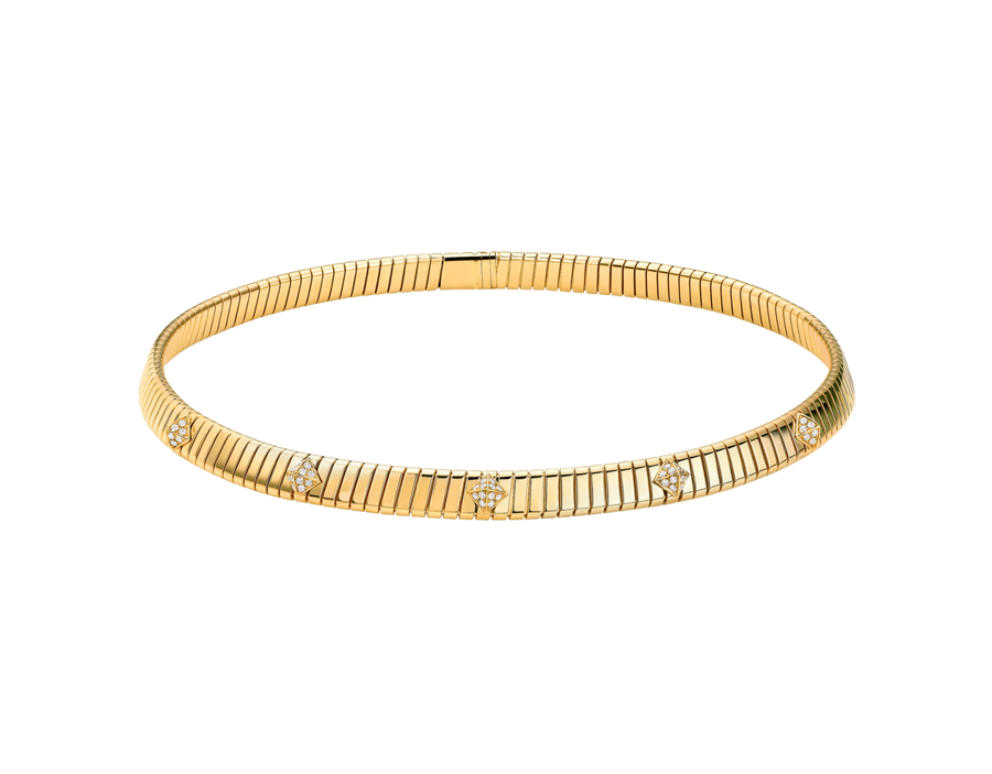 Bob Spirava Necklace, Yellow Gold, Moissanite — real photo 2