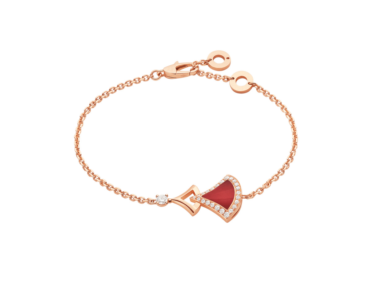 Bob Aeris Fan Essential  Bracelet, Rose Gold, Carnelian  & Moissanite — real photo 1