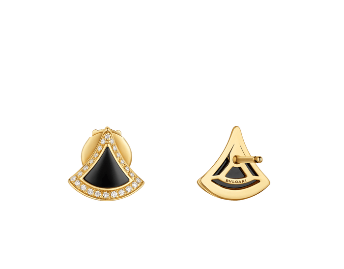 Bob Aeris Fan Essential  Earrings,  Yellow Gold ，Black onyx — real photo 6