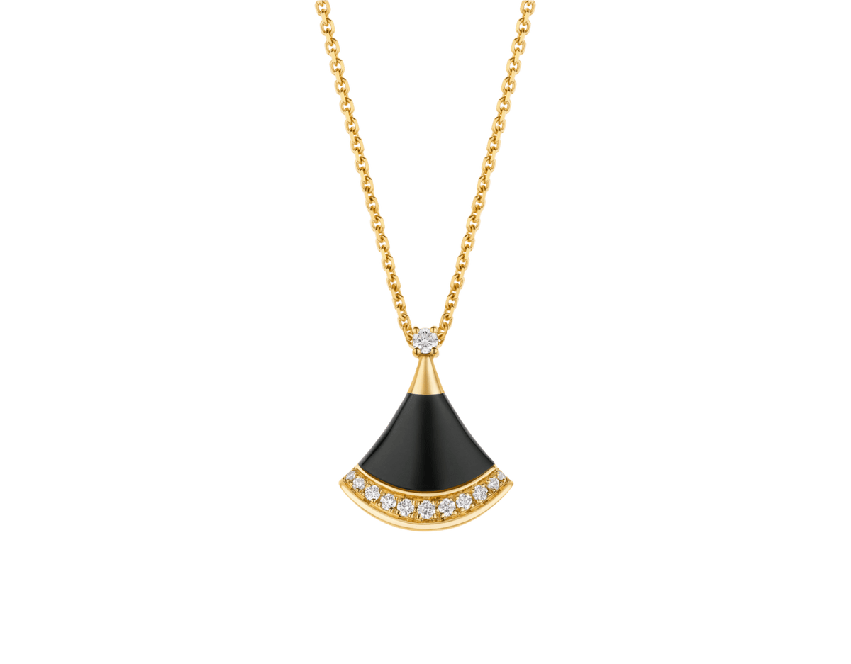 Bob Aeris Fan Essential Necklace,  Yellow Gold ，Black onyx — real photo 1