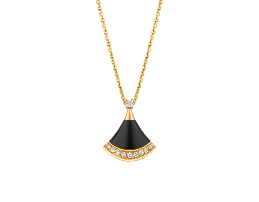 Bob Aeris Fan Essential Necklace,  Yellow Gold ，Black onyx — real photo 2