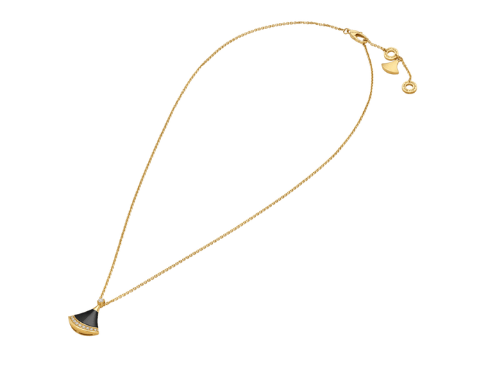 Bob Aeris Fan Essential Necklace,  Yellow Gold ，Black onyx — real photo 5