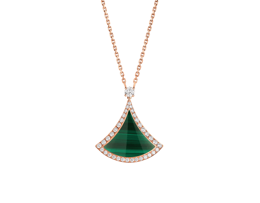Bob Aeris Fan Essential Necklace, Malachite, Moissanite, Small — real photo 2