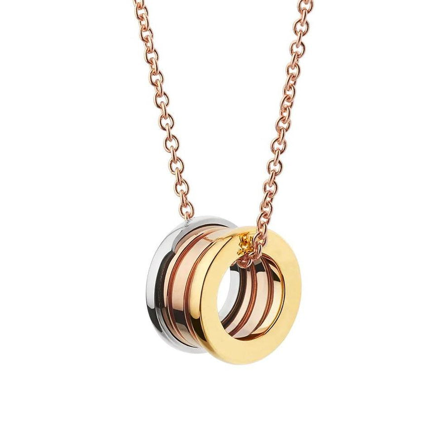 Lotteds Bob Rollers Marlo Pendant Necklace, Three-Tone Gold, Plain, High Polish — real photo 2
