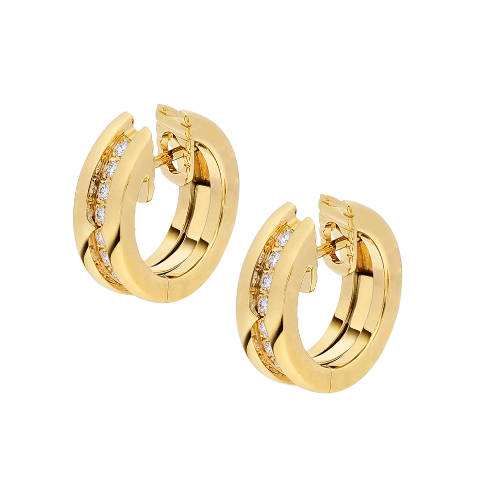 Bob Rollers Cordelia Hoop earrings ,Moissanite| Yellow, Rose & White Gold — real photo 1