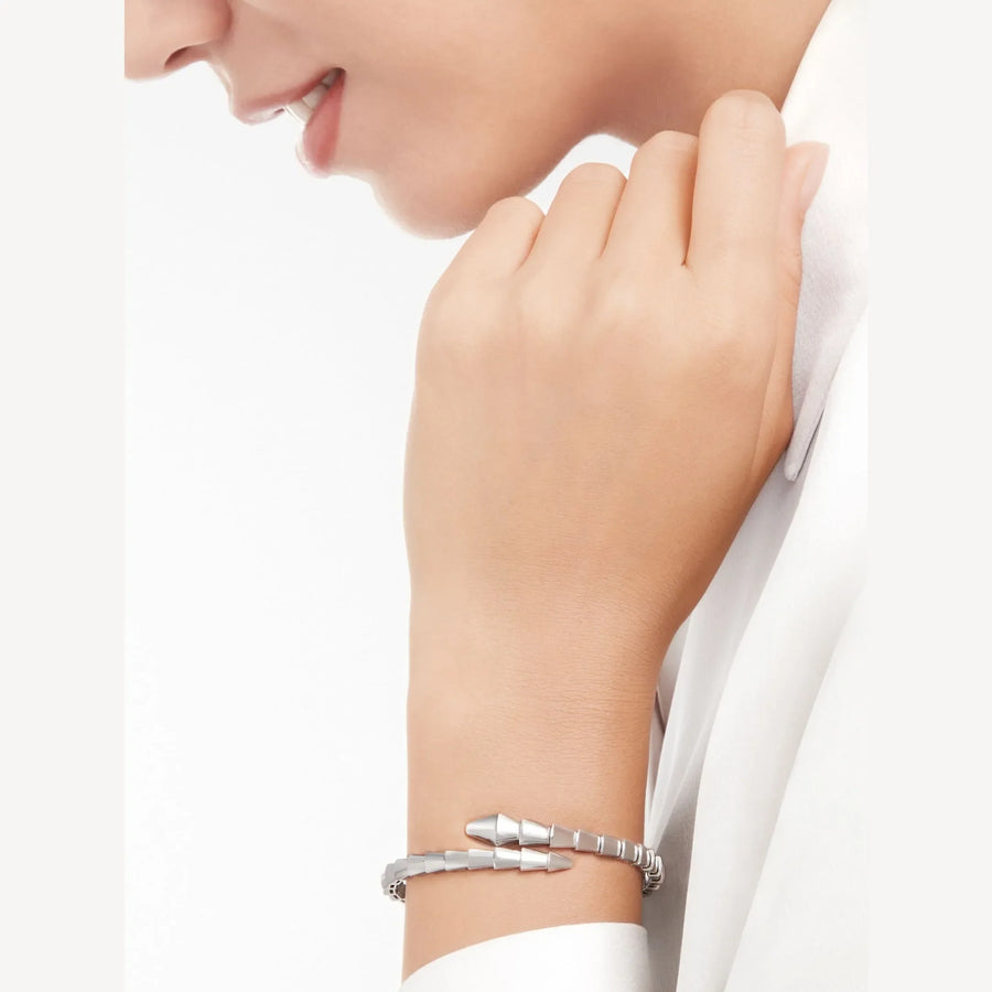 Bob Snake Giorno Fluid Open Bracelet – High-Polish Serpent Cuff in 14K Gold Finish — real photo 2