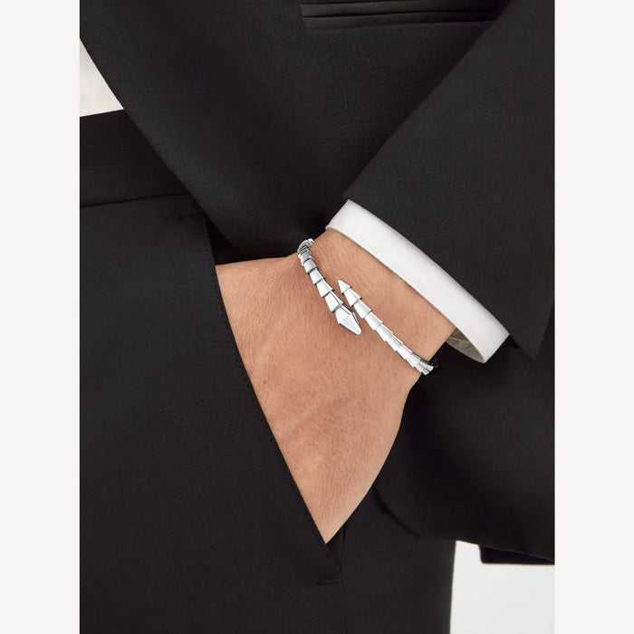 Bob Snake Giorno Fluid Open Bracelet – High-Polish Serpent Cuff in 14K Gold Finish — real photo 5