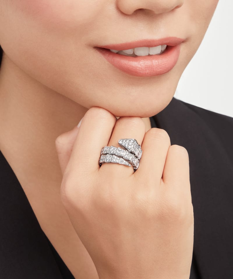 Bob Snake Lovato Double Wrap Ring Full Pavé Moissanite — real photo 2