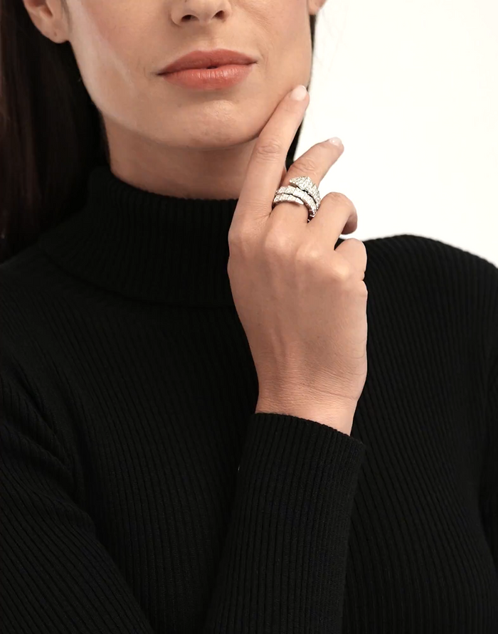 Bob Snake Lovato Double Wrap Ring Full Pavé Moissanite — real photo 4
