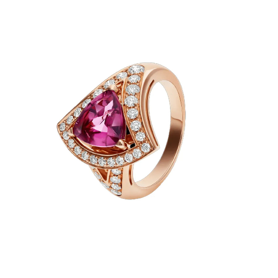Bob Aeris Fan  Linear Grace Ring, Rose Gold,  Ruby — real photo 2