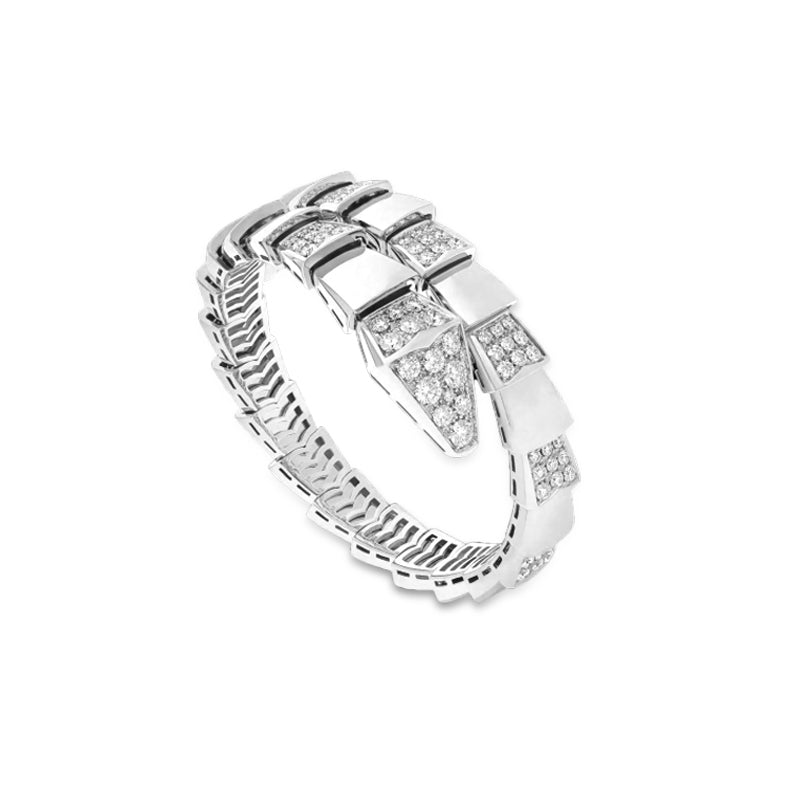 Bob Snake Lovato  Bracelet Spaced Moissanite | Yellow, Rose & White Gold — real photo 1