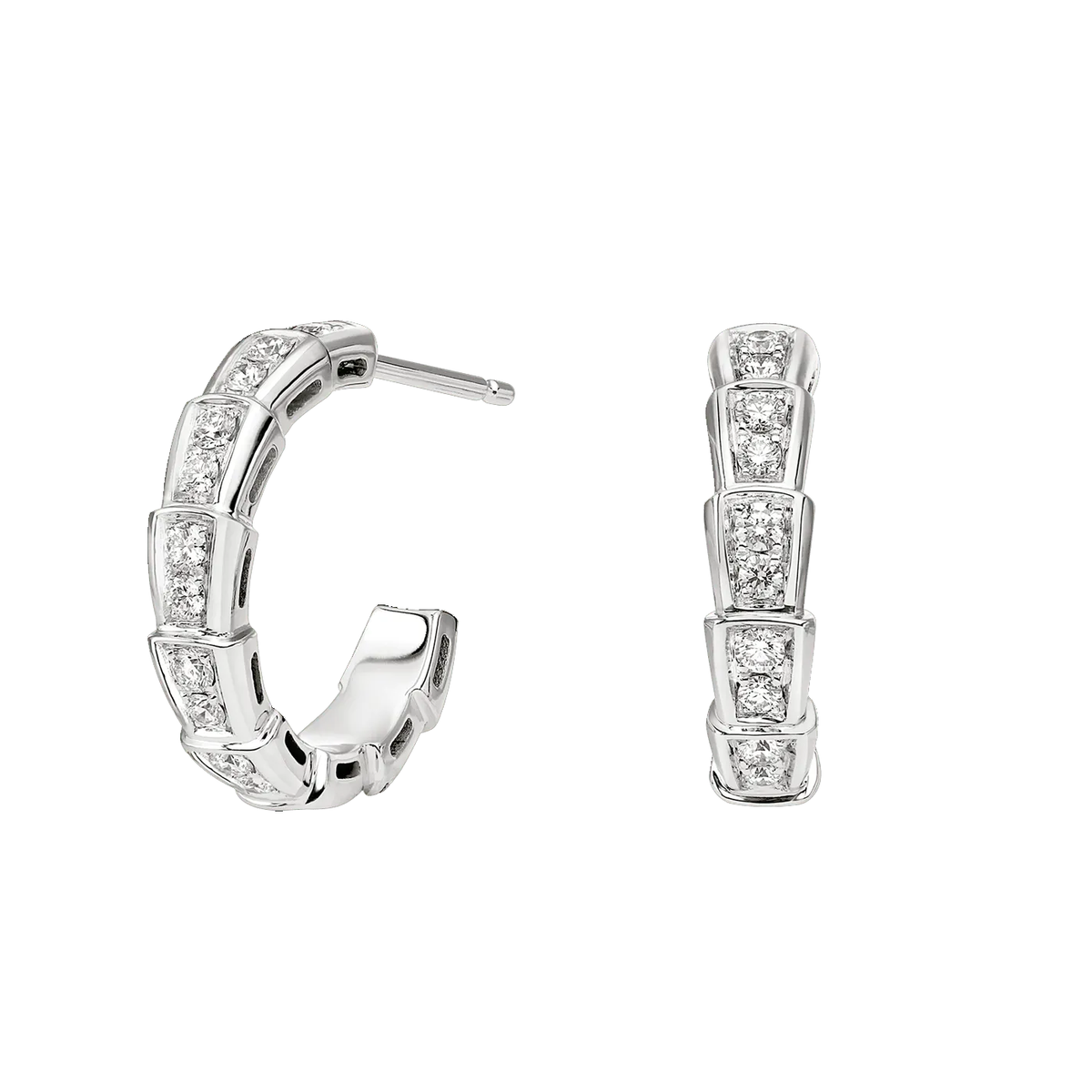 Lotteds Bob Snake Orion Earrings, White Gold Moissanite Pavé — real photo 1