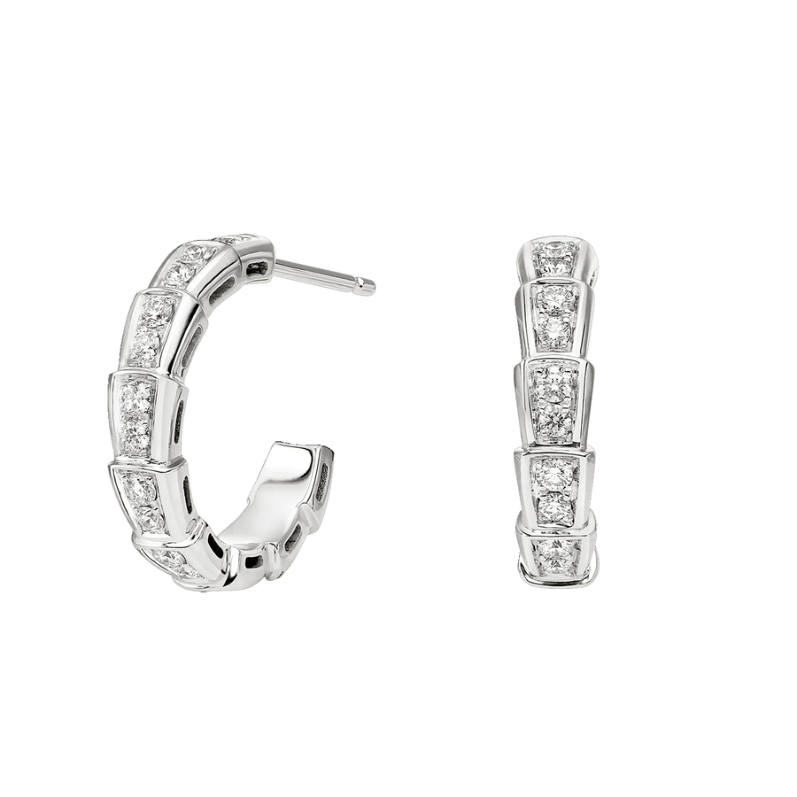 Lotteds Bob Snake Orion Earrings, White Gold Moissanite Pavé — real photo 1