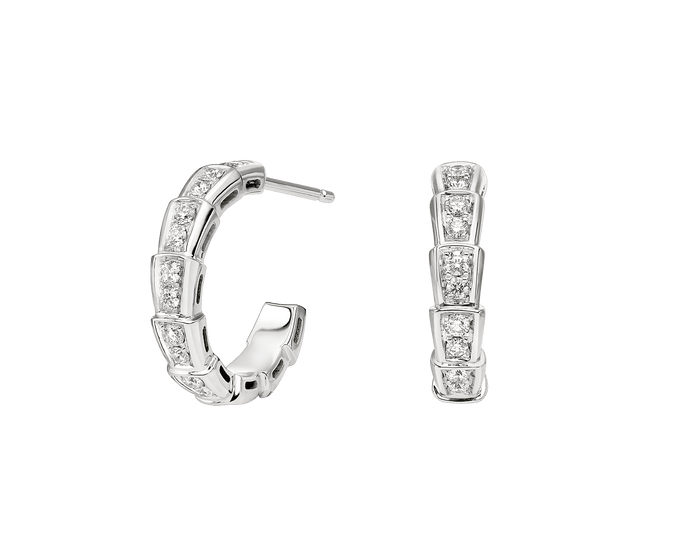 Lotteds Bob Snake Orion Earrings, White Gold Moissanite Pavé — real photo 4
