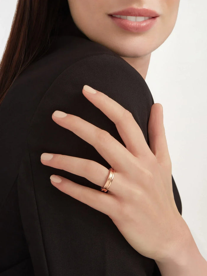 Lotteds Bob Rollers Marlo Plain Band Ring| Yellow, Rose & White Gold — real photo 4