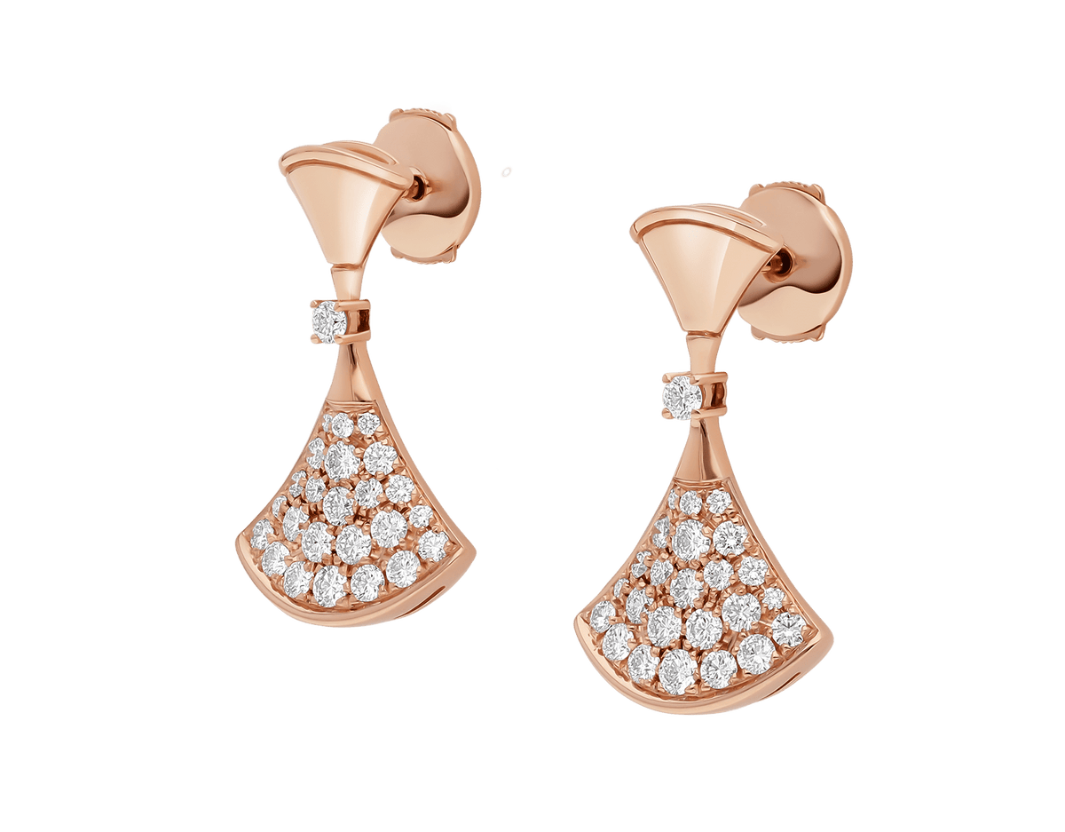 Bob Aeris Fan Starlet Shimmer Earrings,Moissanite | Yellow, Rose & White Gold — real photo 1
