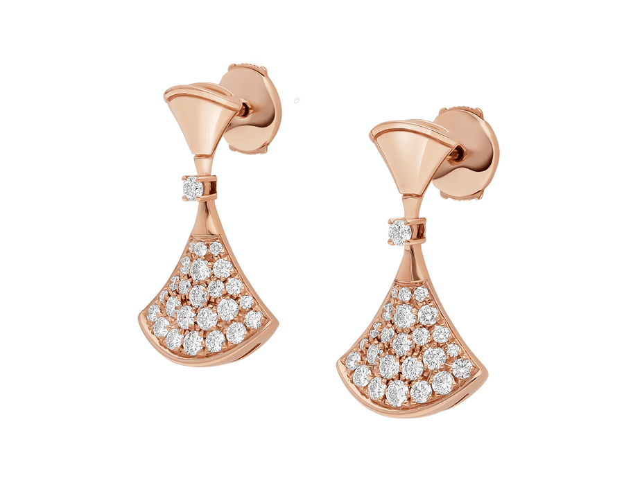 Bob Aeris Fan Starlet Shimmer Earrings,Moissanite | Yellow, Rose & White Gold — real photo 2