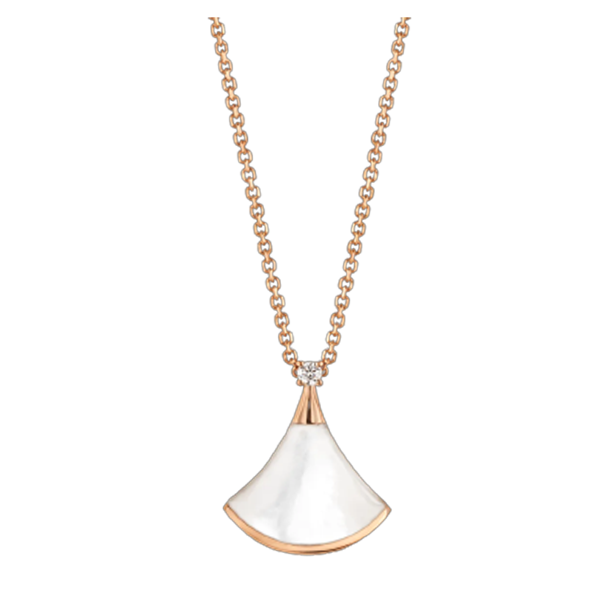 Bob Aeris Fan Essential  Necklace, Rose Gold,mother of pearl,Small — real photo 1