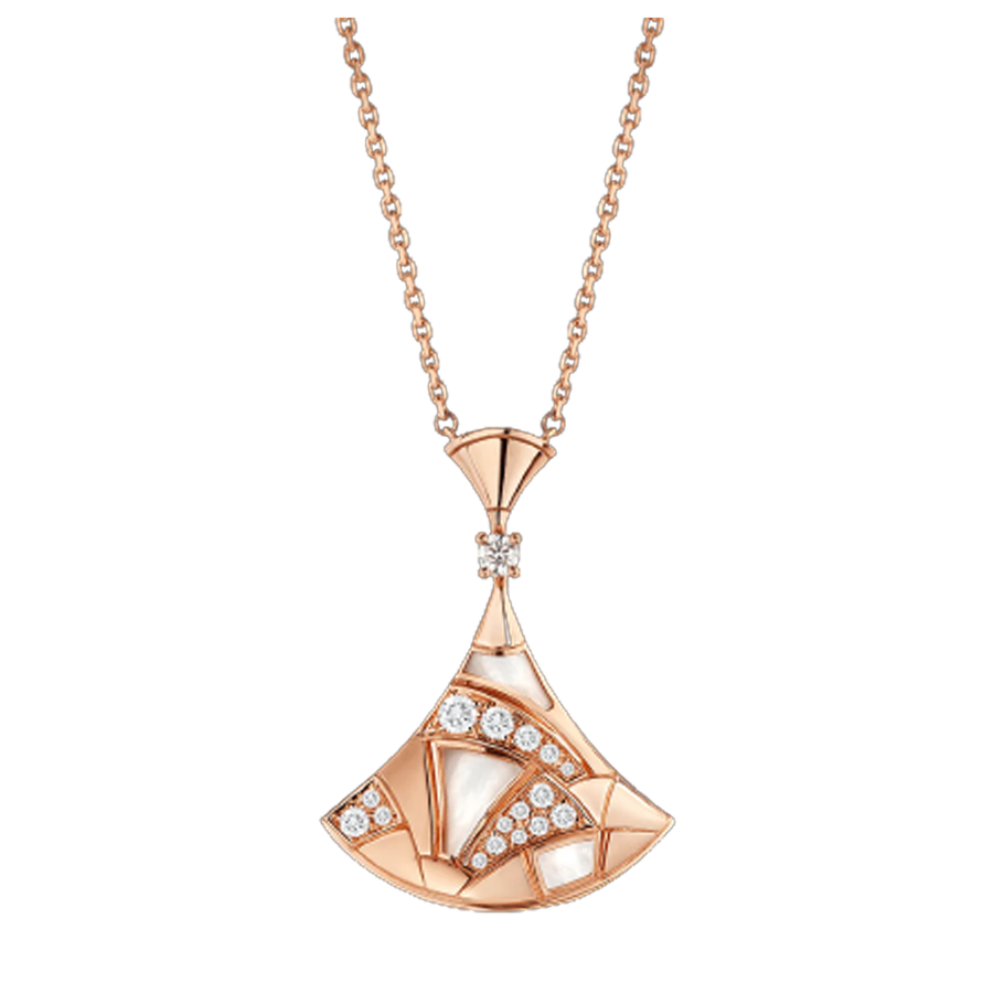 Bob Aeris Fan Essential  Necklace, Rose Gold, Emptiness and Moissanite — real photo 2
