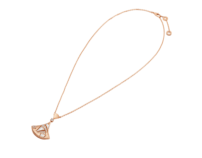 Bob Aeris Fan Essential  Necklace, Rose Gold, Emptiness and Moissanite — real photo 4